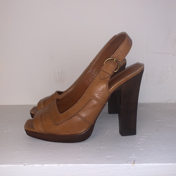 YSL sling backs with comfortable stacked heels - Picture 6 of 12